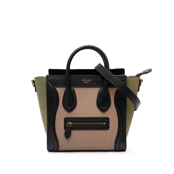 Pre-Loved Celine Nano Tricolor Grained Calfskin and Nubuck Luggage Tote - Picture 1 of 8